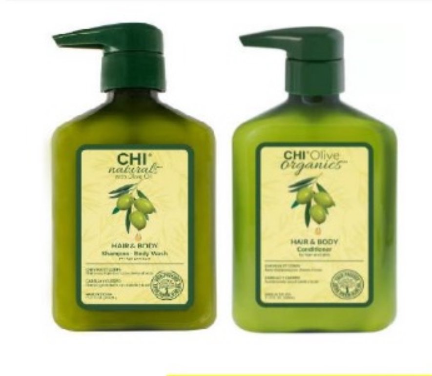 CHI NATURALS with Olive oil šampuns matien un ķermenim + kondicionieris 340ml.