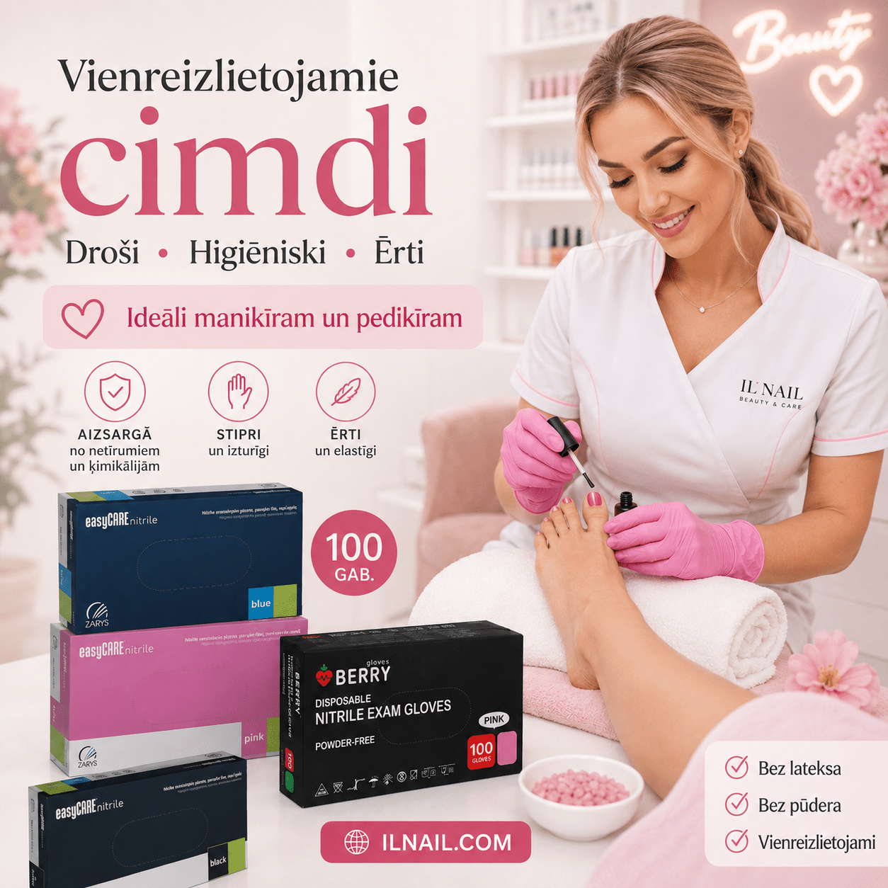 - Cimdi -vienreizlietojāmie - ilnail.com