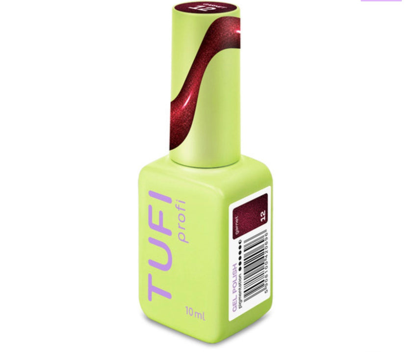 Gel polish Tufi profi REDLINE 12 Garnet Red with shimmer 10ml