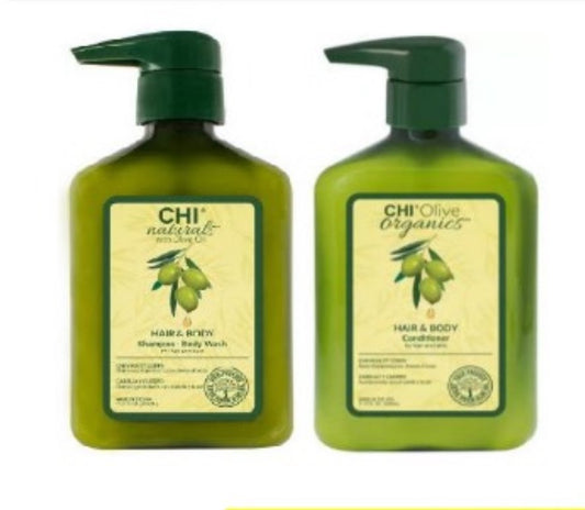 CHI NATURALS with Olive oil šampuns matien un ķermenim + kondicionieris 340ml.