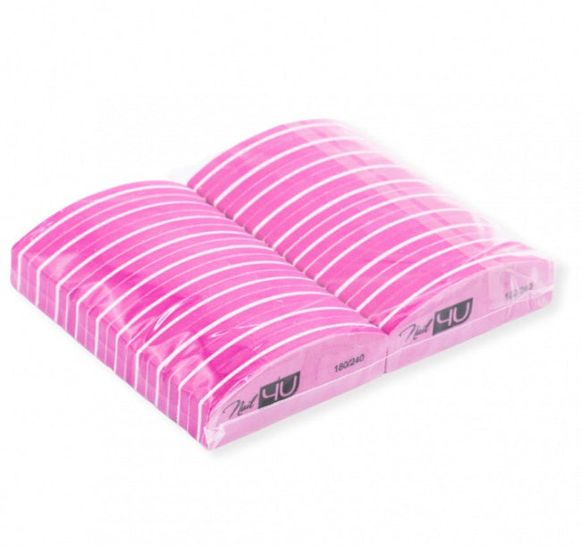 Candy pink nail bafiks 180/240 halfmoon - ilnail.com