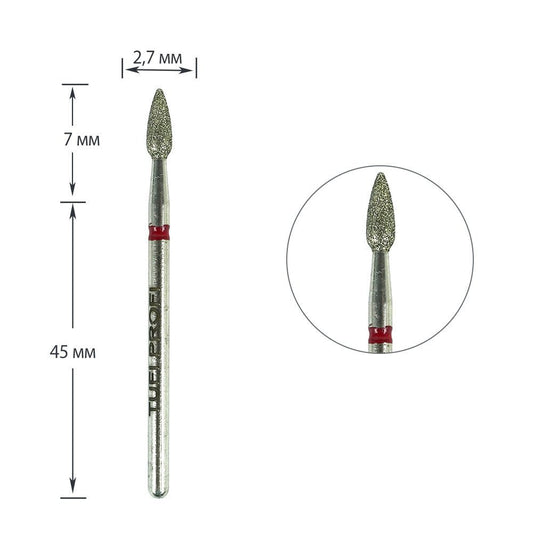 Dimanta Frēze 027R 2,7mm | Aparāta Manikīrs | ILNAIL - ilnail.com