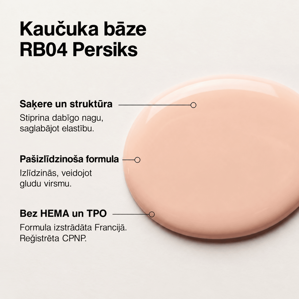 Elegelli rubber base RB04 Pêche 10ml - ilnail.com