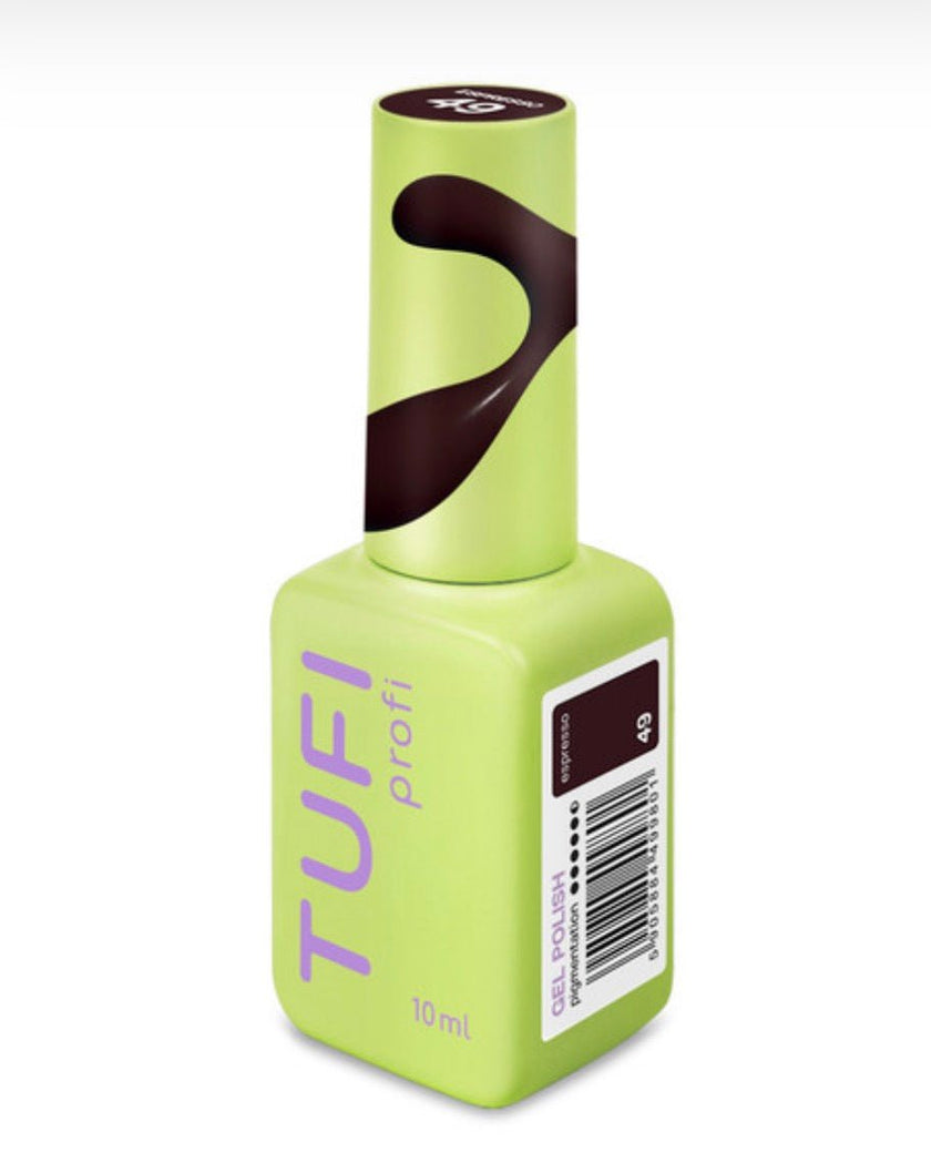 Gel polish TUFI profi DARKLINE 49 Espresso Dark brown 10ml - ilnail.com