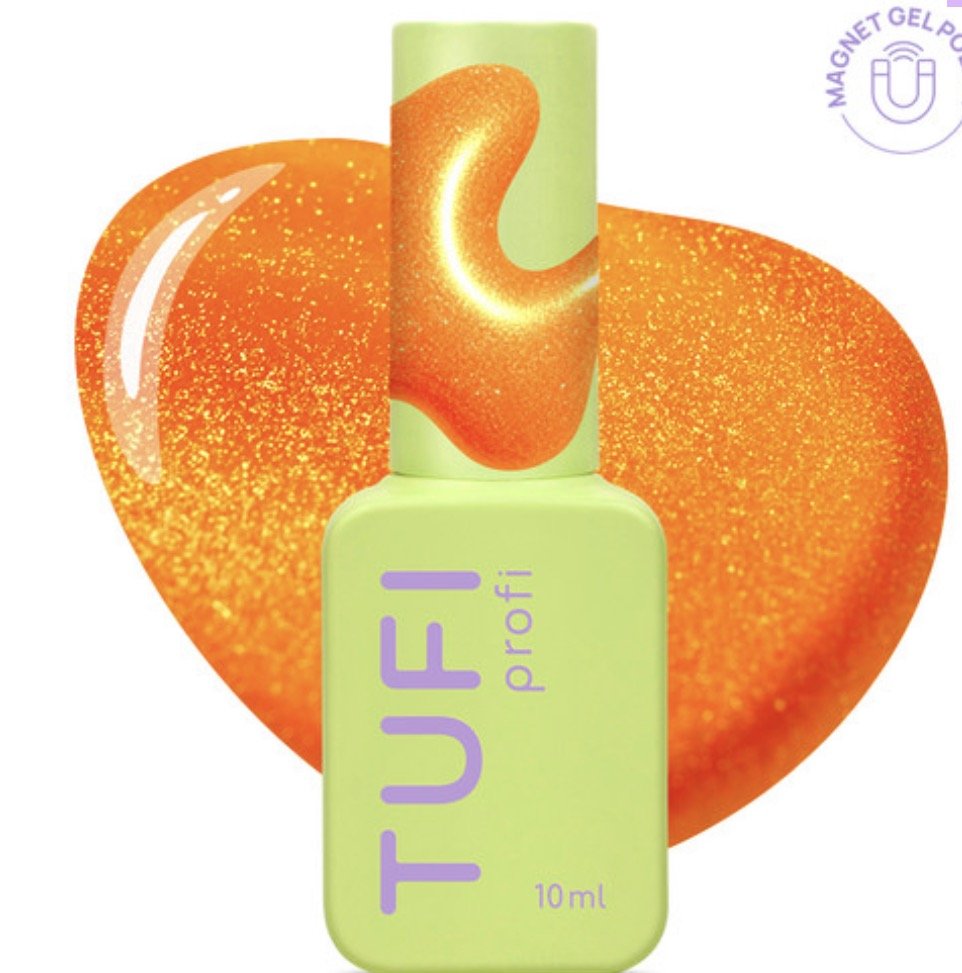 Gel polish TUFI profi NEON CAT EYE 54 Charge neon orange 10ml - ilnail.com