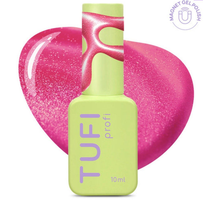 Gel polish TUFI profi NEON CAT EYE 55 Shock neon pink 10ml - ilnail.com
