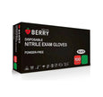 Nitrila cimdi “BERRY”nepūderētie melnā krāsā 100gb M - ilnail.com