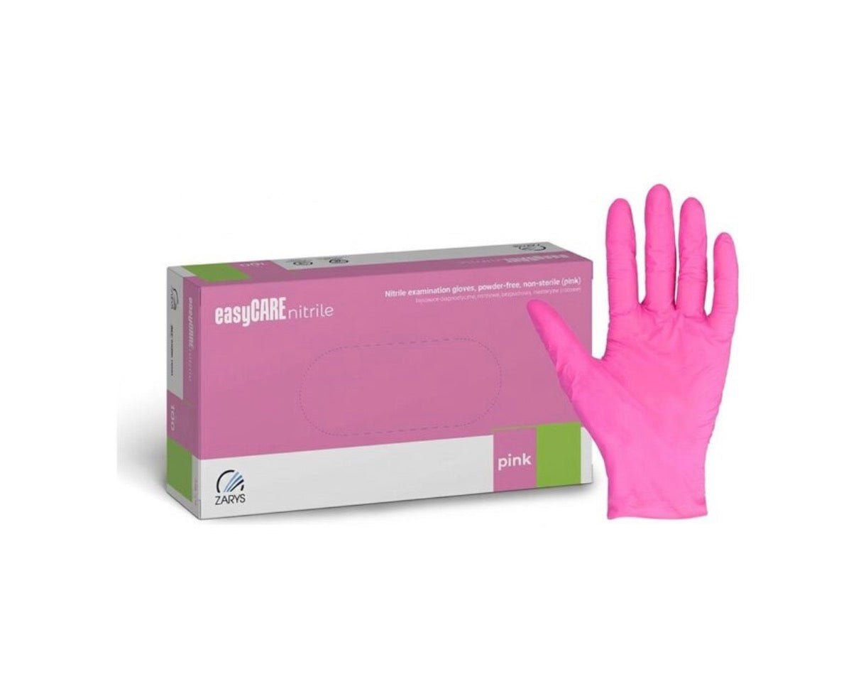 Nitrila cimdi “Easy CARE” nepūderētie rozā krāsā 100gb M - ilnail.com