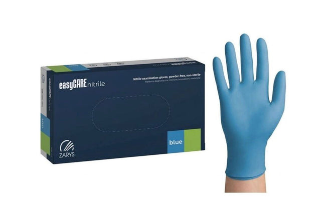 Nitrila cimdi “Easy CARE” nepūderētie zila krāsa 100gb M - ilnail.com