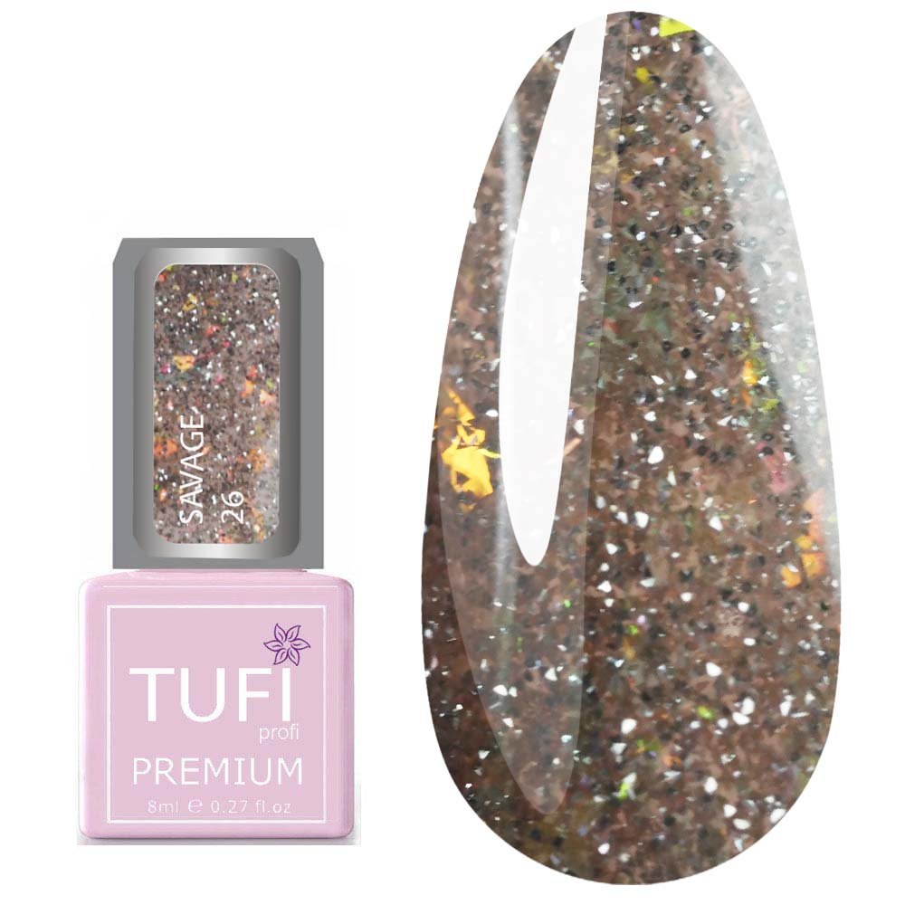 Savage 26 8ml - Gaismu atstarojošās gēla laka