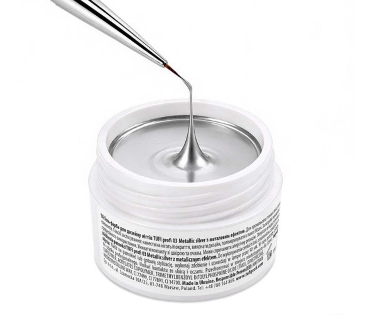 TUFI profi Gel paint Metallic silver 5g - ilnail.com