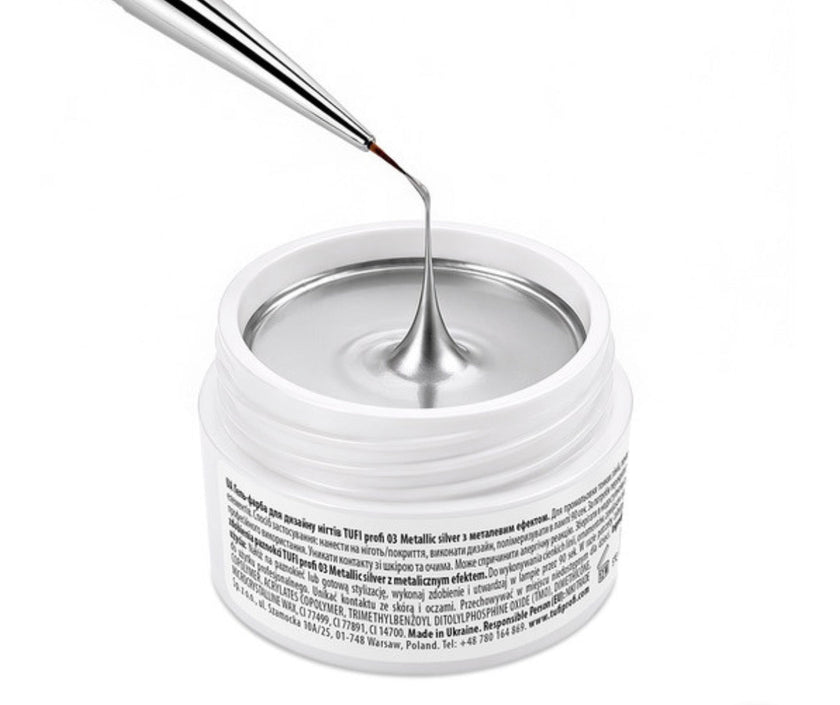 TUFI profi Gel paint Metallic silver 5g - ilnail.com